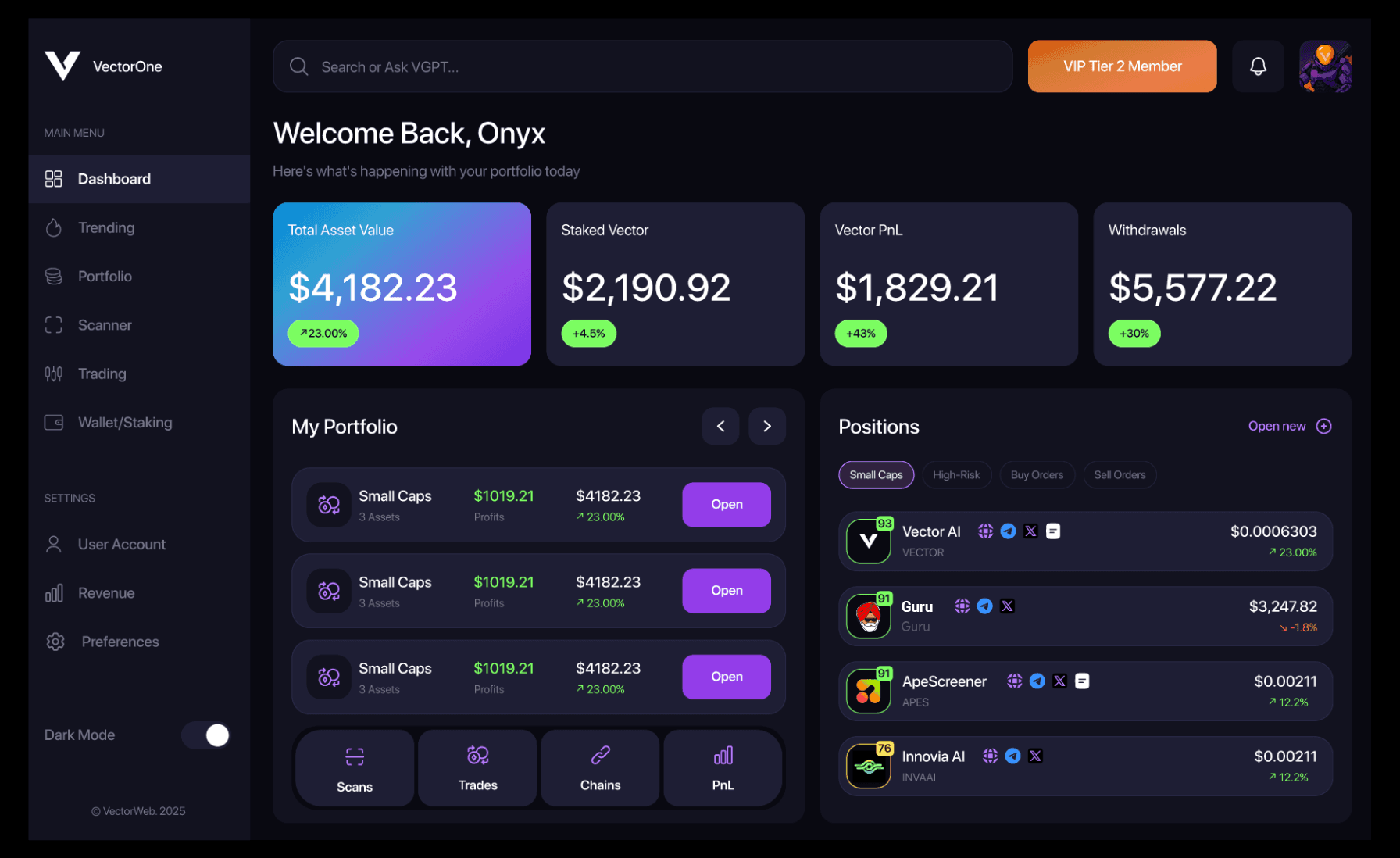VectorAI dashboard screenshot